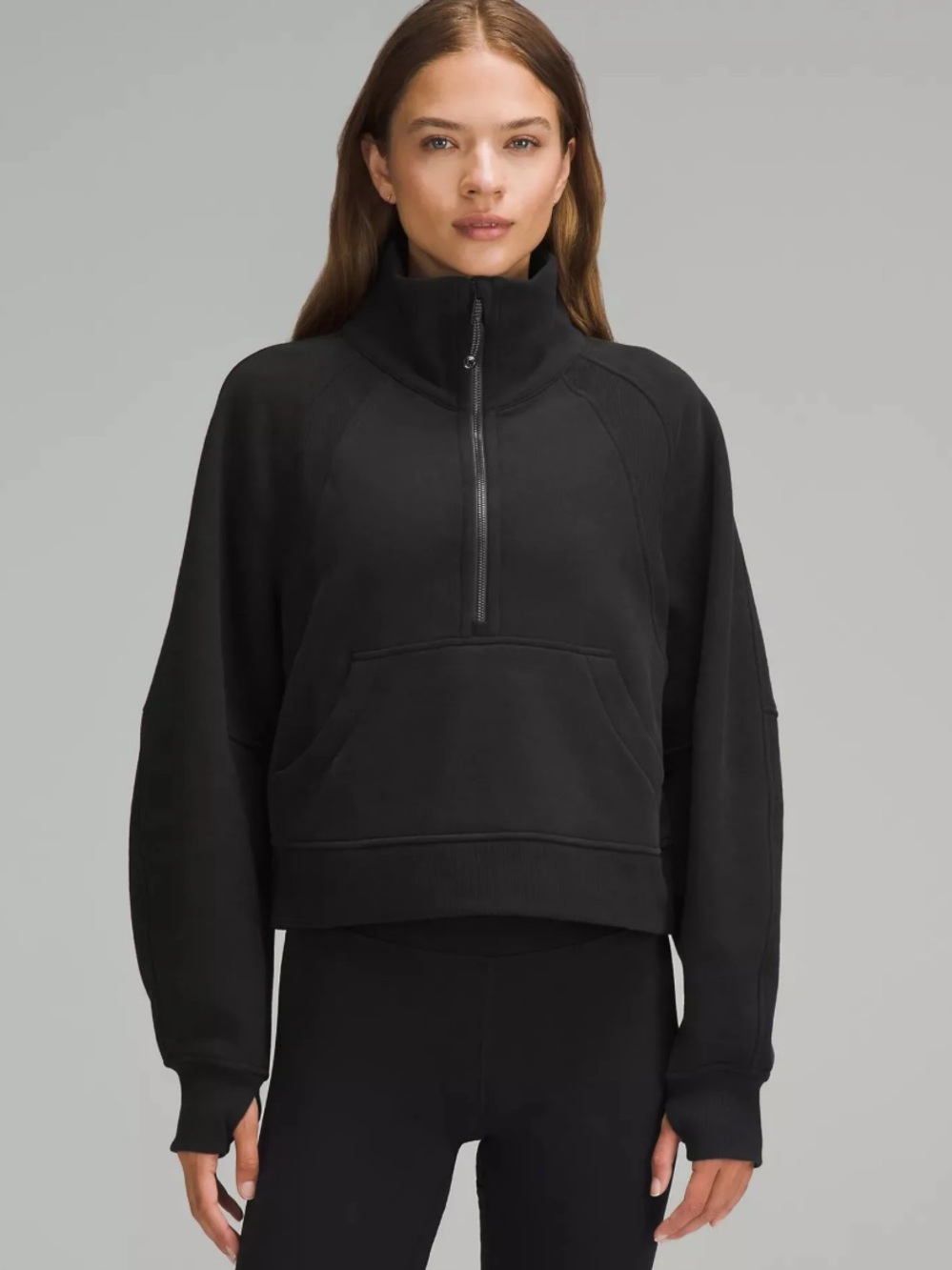 lululemon athletica Black Scuba Oversized Funnel-Neck Half Zip Sweatshirt